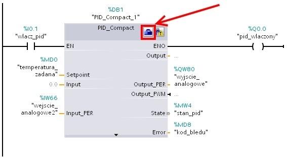 8. Przypisujemy zmienne w odpowiednie miejsca regulatora (rysunek 4). Rysunek 4 Regulator PID z przypisanymi zmiennymi 9.