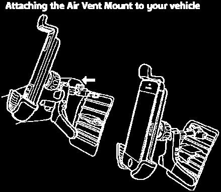 UWAGA: Wyloty nawiewowe w samochodach mogą się różnić! Sposób demontażu uchwytu wentylacyjnego do nawiewu powietrza w pojeździe (1) Najpierw wyjąć urządzenie przenośne z jego uchwytu.