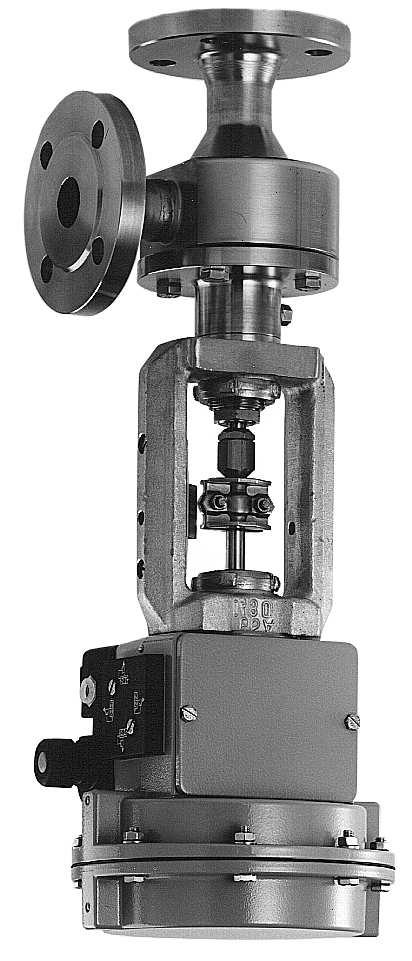 ciœnienie 10 bar 150 psi Zakres temperatury 0 C do 160 C 14 F do 320 F Zawór k¹towy typu 3249 z: si³ownikiem pneumatycznym typu 3271 (zawór regulacyjny typu 3249-1) si³ownikiem pneumatycznym typu