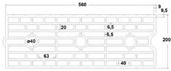 Imerys (FR) Wymiary cegły [mm] 560 x 200 x 274 Metoda wiercenia Wiercenie obrotowe Tabela C73: Parametry montażu Rozmiar kotwy Wszystkie rozmiary Odległość od krawędzi ccr [mm] 100 (120) Min.
