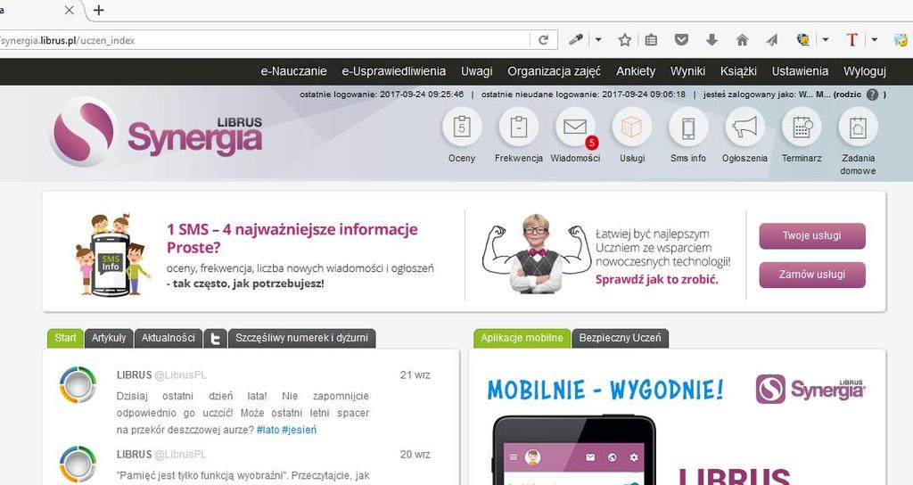 Po zalogowaniu mamy całodobowy dostęp do informacji o