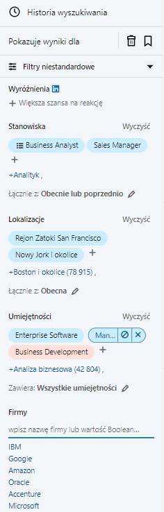 Znajdź funkcję filtrów Filtry wyszukiwania Recruiter pozwalają tworzyć złożone zapytania. Jednak najpierw warto dowiedzieć się, jak skutecznie łączyć filtry, aby uzyskać pożądane wyniki.