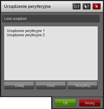 1.1.3 Konfiguracja urzadzeń fizycznych dołaczonych do centrali Rysunek 4: Lista urzadzeń peryferyjnych Rysunek 4 przedstawia listę urządzeń peryferyjnych podłączonych do centrali.