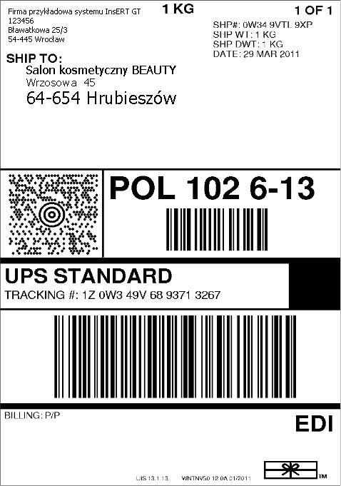 Dodatkowo mamy możliwość określenia powiadomienia, potwierdzenia i pobrania. 5. Numery referencyjne numery przeniesione z dokumentu Subiekta. 6. Obciąż kosztami wysyłki określenie płatnika.