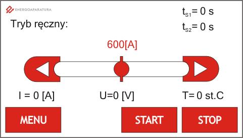 2) TRYB PRACY (Rys. 4) Z tego poziomu możliwy jest wybór trybu pracy walizki z pośród kilku dostępnych. Rys 4. Wybór trybu pracy a. Dwa etapy Wartości prądów i czasy trwania etapów są konfigurowalne.