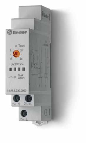 14.81 14.91 Automat do klatek schodowych SzerokoÊç 17.5mm Zakres czasowy od 30 s do 20 min Rozłàczanie przy przejêciu sinusoidy napi cia przez zero Typ 14.81 i 14.