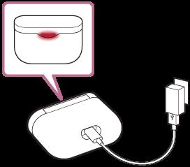 Ładowanie zestawu nagłownego Zestaw nagłowny zawiera wbudowany akumulator litowo-jonowy. Użyj dostarczonego przewodu USB Type-C, aby naładować zestaw nagłowny przed jego użyciem.