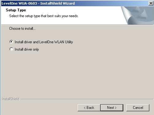 LevelOne WAN / Install driver and LevelOne WLAN Utility lub Instalacja sterowników / Install driver only i naciśnij Dalej / Next.