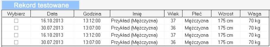 (4) Zarządzanie wynikami testów Opcja pozwala na zarządzanie wynikami badań pacjentów (por.