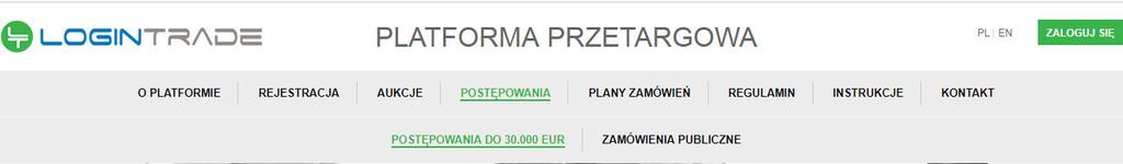 kolejności należy kliknąć na zakładkę Zamówienia publiczne 5) W efekcie powyższego działania rozwiną się wszystkie postępowania prowadzone przez Zamawiającego.