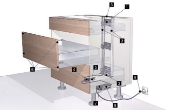 ...... System elektromechanicznego otwierania Easys Do szuflad ArciTech, InnoTech, InnoTech Atira oraz szuflad drewnianych z prowadnicami Quadro Korpus standardowy Hett CAD Przykład zastosowania