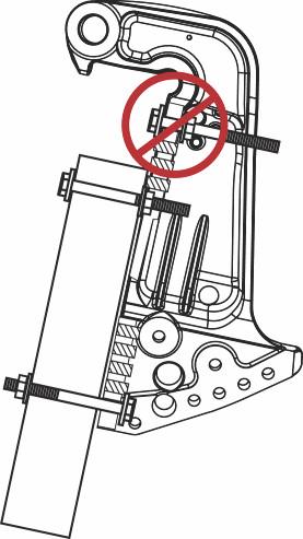 Niedopuszczlny montż kcesoriów INSTALACJA WAŻNE: Nie wolno wykorzystywć elementów montżowych mocujących silnik do łodzi (zrówno n pwęży, jk i pntogrfie) do żdnych innych celów. 1.