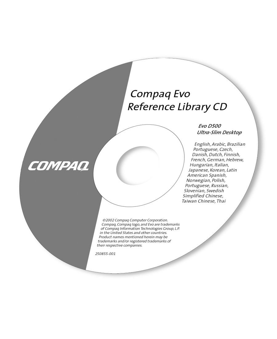 Uzyskiwanie informacji Dodatkową dokumentację dotyczącą produktu można znaleźć na dysku CD Compaq Reference Library.