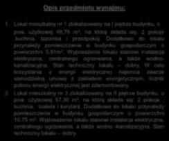 użytkowej 48,78 m 2, na którą składa się: 2 pokoje,kuchnia, łazienka i