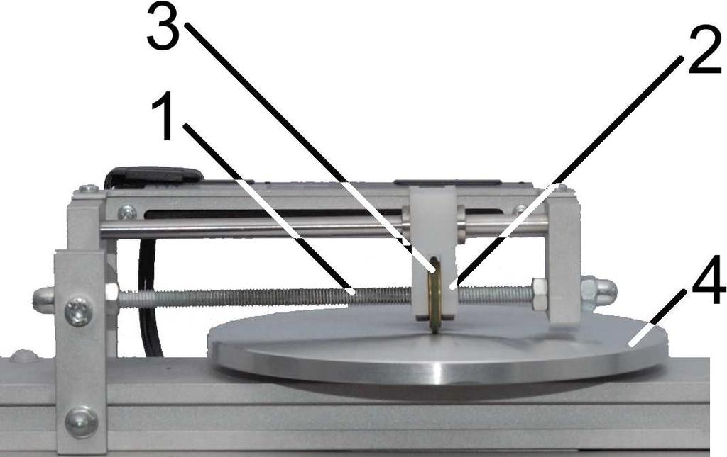 Rys. 4.1. Mechaniczny liniowy człon róŝniczkujący: zdjęcie i schemat 1 śruba, 2 nakrętka, 3 rolka, 4 tarcza obrotowa ~230V ekran x EB y Cz.