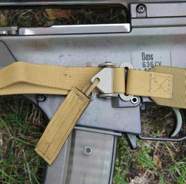 This tactical sling is designed to carry longer weapons, such as rifles, carbines and submachine guns.