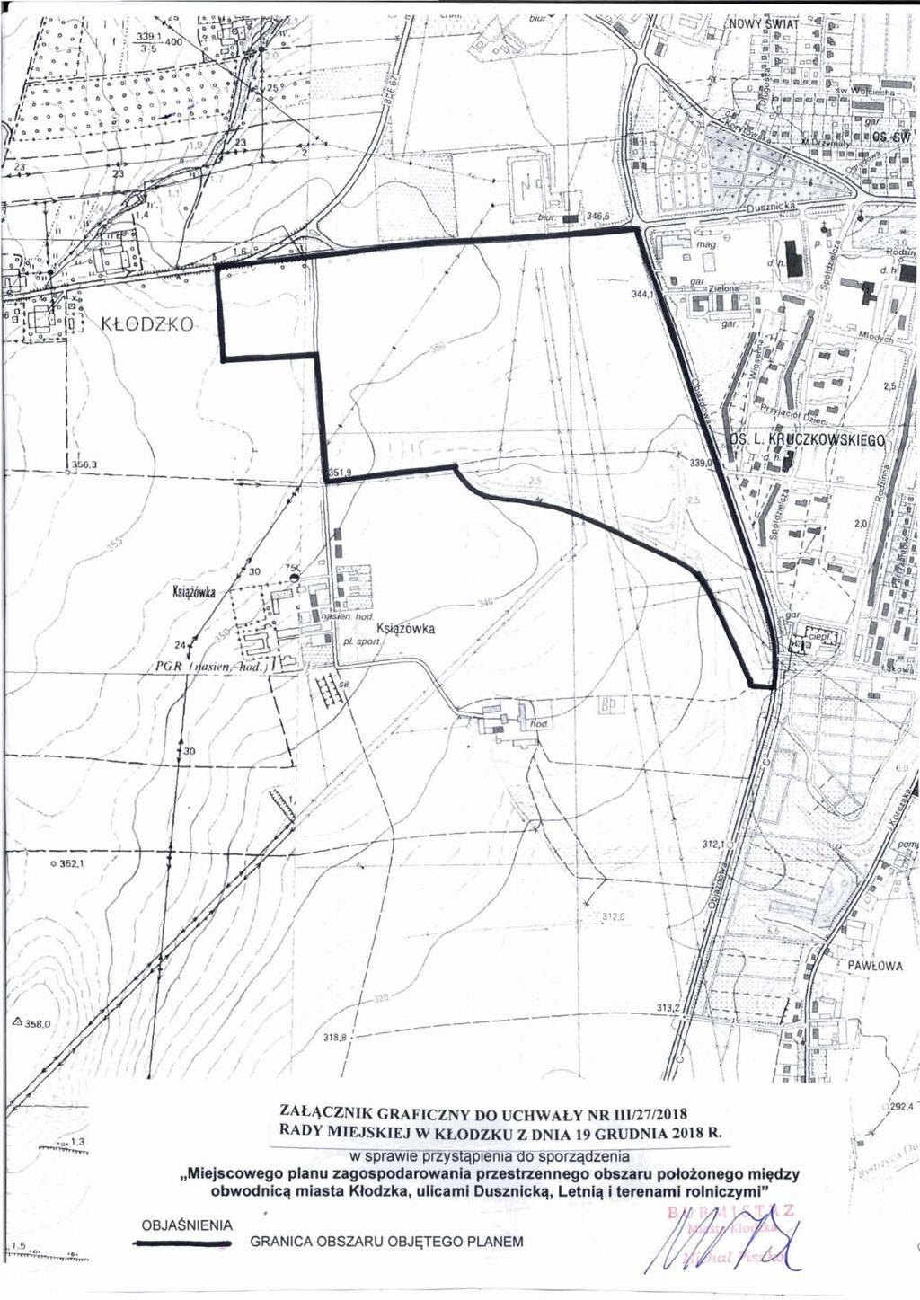 ZA~~CZNIK GRAFICZNY DO UCHWALY NR IIY27i2018 MIEJSKIEJ W KtODZKU Z DNlA 19 GRUDNIA 2018 R w sprawle przystqplenla ao spoqdzenia,,miejscowego planu
