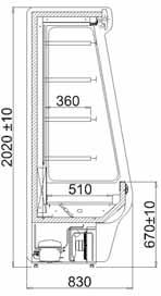 górne - wewn trzne lampa z o wietleniem - wietlówka bia a pod wietlany panel górny -mo liwo wyboru koloru pleksi pó ki ekspozycyjne posiadaj mo liwo zmiany wysoko ci oraz k ta zawieszenia listwy