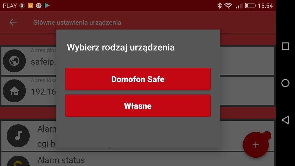 Następstwem wciśnięcia okrągłego przycisku z + dodawania kanału w ustawieniach urządzenia będzie wyświetlenie okno