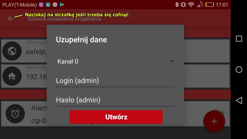 Kolejno naszym oczom ukaże się okno wyboru numeru kanału od 0 do 2, gdzie kanał 0 = przekaźnik nr.