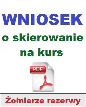 Sił Powietrznych w Dęblinie POD ratownik medyczny 40H21 1 POD 20B23 1 POD 20D25 2 POD Technik 22G24/22G23 1 22.03.2019 r. Poniżej wzory wniosków o skierowanie na kursy.