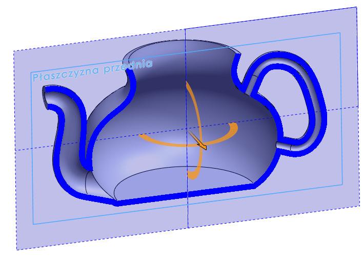 płaszczyznę przekroju wybrać Płaszczyznę przednią, rys.