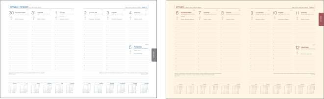 44 BLOKI KALENDARZY TYGODNIOWYCH WEEKLY CALENDARS LAYOUTS 502T 208 260 mm 504T 85 153 mm 504T SPECYFIKACJA SPECIFICATION: 507T 167 240 mm 504T format kieszonkowy pocket-sized format ilość stron