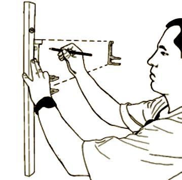 5) Przykręcić uchwyt ścienny w pozycji jak na rysunku w dopuszczalnych wariantach z