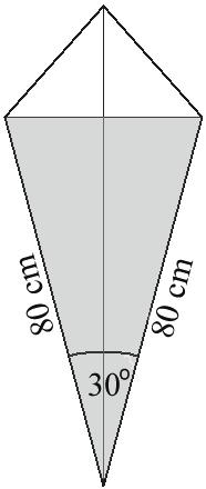8 Zadanie 19. (1 pkt) Latawiec ma wymiary podane na rysunku. Powierzchnia zacieniowanego trójk ta jest równa A. 200 cm 2 B. 6400 cm 2 C. 1600 cm 2 D. 800 cm 2 Zadanie 20.