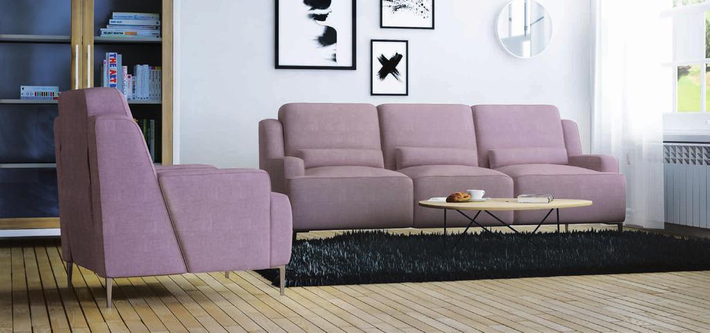 NOWOŚĆ PIANO elegancja Tkanina: BOSTON PINK, firma: Trzyosobowa sofa PIANO to idealny wybór dla fanów nowoczesnego minimalizmu, dotyczącego zarówno wyglądu, jak i funkcjonalności mebla.