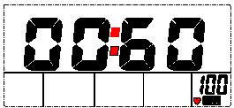 CZAS zaczyna odliczać od "00:60". Sygnał pulsu będzie migał zgodnie z pulsem użytkownika. Po odliczeniu do "0", wyświetli F1 ~ F6.