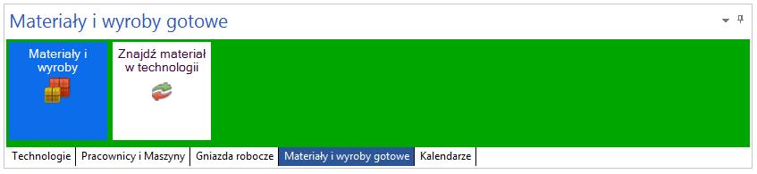 Rysunek 35 Zawartość panelu: Materiały i wyroby gotowe. 3.1.