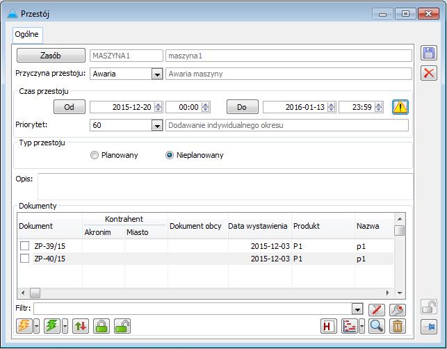 3.2 Przestoje i awarie W systemie Comarch ERP XL udostępniono nowy sposób definiowania niedostępności dla zasobu produkcyjnego.