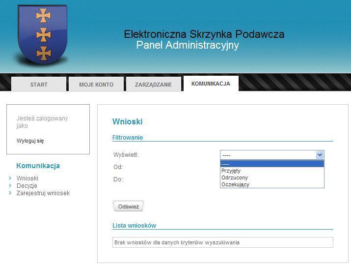 Usuwanie grup Aby usunąć grupę, należy w komponencie Zarządzanie otworzyć moduł Grupowanie wniosków i wybrać przycisk Edytuj, znajdujący się przy nazwie grupy.