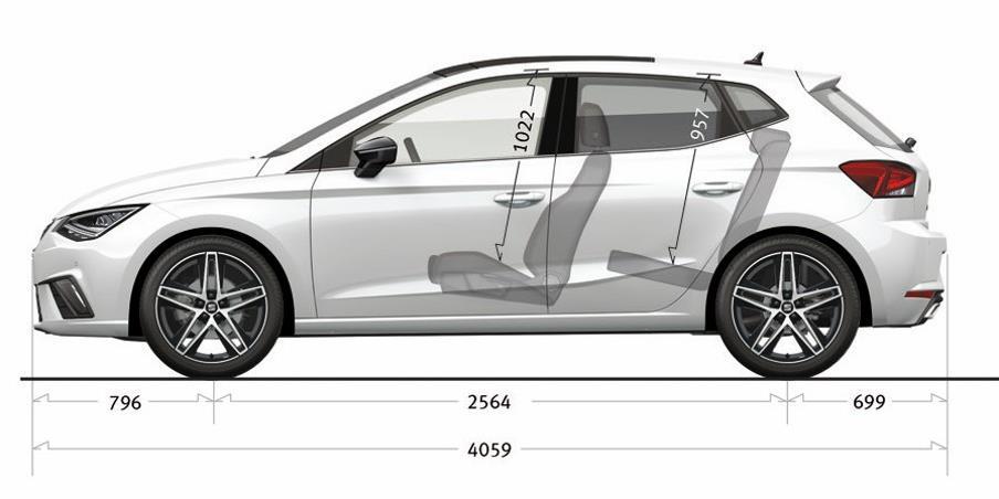 Dane techniczne / Seat Ibiza Benzyna Prędkość maksymalna (km/h) Przyspieszenie 0-00 km/h (s) Zużycie paliwa (l/00 km)