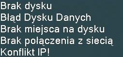 RYS 34: USTERKI_2 Rodzaj zdarzenia - Istnieje kilka opcji, takie jak błąd dysku, brak dysku, brak połączenia z siecią, konflikt IP, itp.