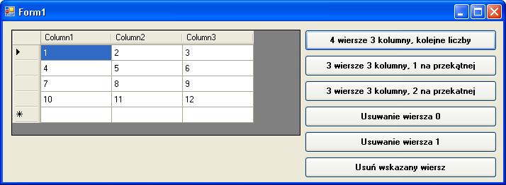 5 (2). Rysunek 5. Edycja właściwości i rozmieszczenia kolumn Narzędzia tego formularza pozwalają zmieniać pozycję kolumny (3), właściwości wskazanej kolumny (4), dodawać i usuwać kolumny (5).