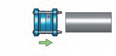 Łącznik rurowy UniCoup unicoup Instrukcja montażu Dwustronne połączenie zaciskowe Instrukcja montażu: Nasunąć cały łącznik na końcówkę