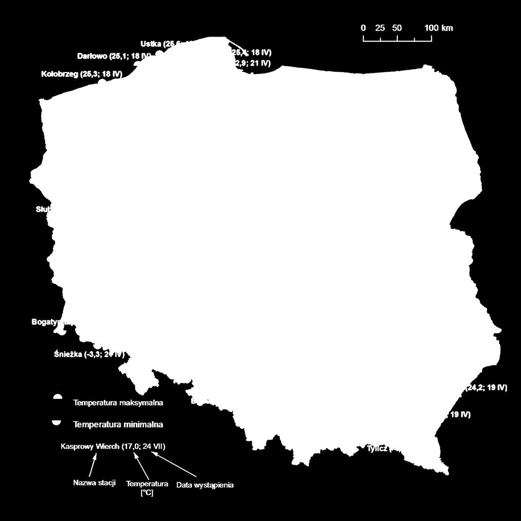 2. Temperatury ekstremalne w regionach