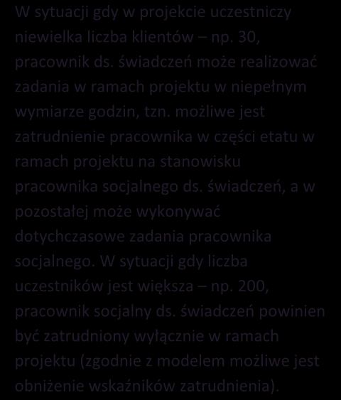 Stanowiska związane z wdrażaniem modelu, standardu pracy socjalnej, standardu usługi (na podstawie przeprowadzonej autodiagnozy) Koordynator usług pomocy społecznej Specjalista ds.