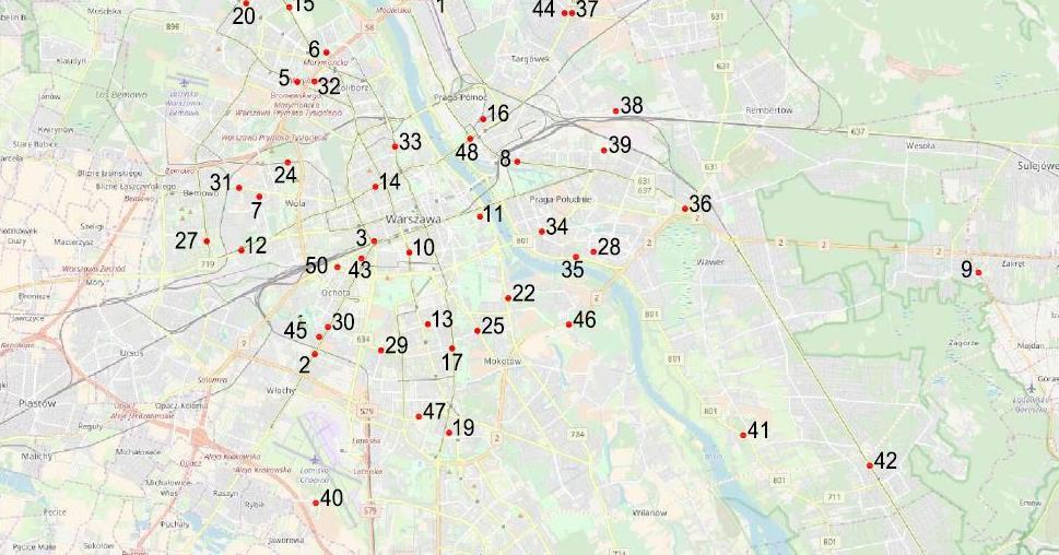 Audyt bezpieczeństwa miejsc wypadków drogowych Ocena stanu bezpieczeństwa 50 miejsc m.in.