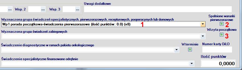 Opis ewidencjonowania porad pierwszorazowych AOS w module RUM Wariant 1 tylko wizyta początkowa Jeżeli podczas pierwszej wizyty pacjenta pierwszorazowego nie wykonano żadnych badań diagnostycznych i