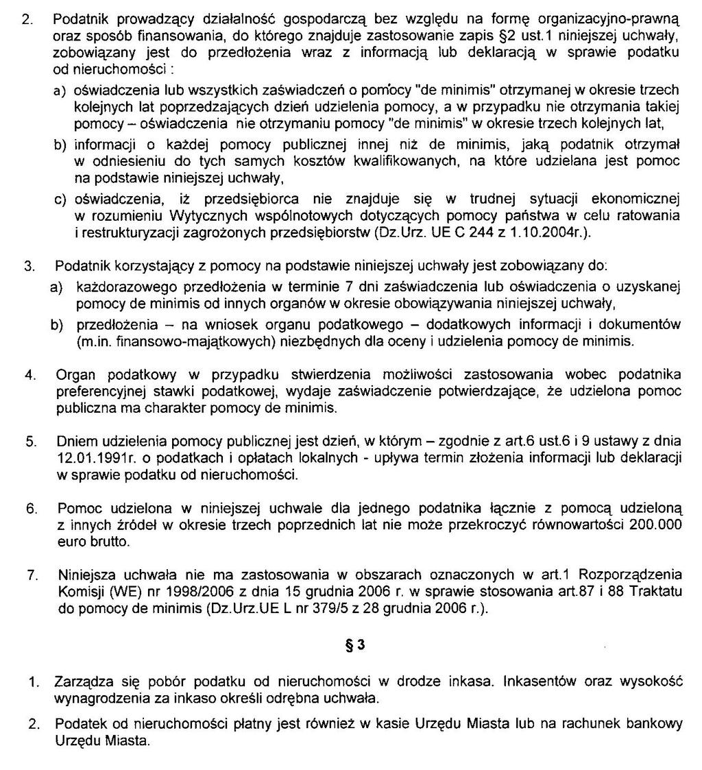 15533 Poz. 3827, 3828 3827 UCHWAŁA NR XXVI/288/2008 w sprawie określenia wysokości stawek podatku od nieruchomości na rok 2009 1591 z późn. zm), art. 5, 6 ust.