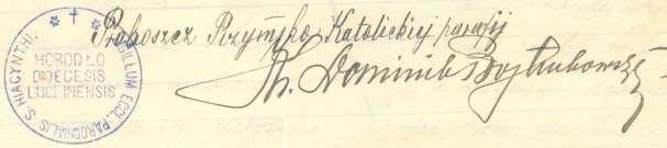 12 listopada 1905 roku, po nabożeństwie w kościele w Horodle, ks.