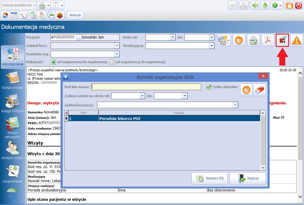 Elektroniczna Dokumentacja Medyczna 6.1.2 Zapis dokumentacji w formacie HL7 CDA W wersji 5.15.0 aplikacji mmedica dodano funkcjonalność zapisu dokumentacji medycznej pacjenta w formacie HL7 CDA PIK.