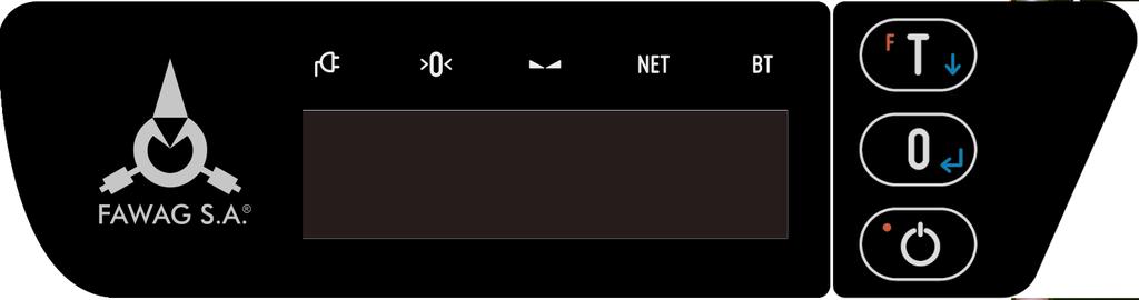 wskaźnik BT wskaźnik wskaźnik wskaźnik wskaźnik NET - sygnalizuje blokadę tary (dotyczy wyświetlacza LCD i LED) - sygnalizuje stan akumulatora podczas zasilania wagi z