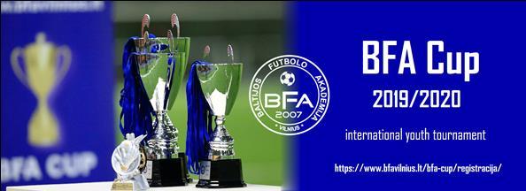 Międzynarodowy Dziecięcy Turniej Piłki Nożnej "BFA Cup" 2019/2020 A poziom Grupa wiekowa Pozi om Ilość zawodików Czas meczu sali bramki piłki Offside Zmiany Cena U-7 2013 A 5x5 30 min.