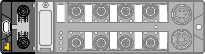 Uwaga Przewód Ethernet (przykład): RSSD-RSSD-441-2M/S2174 Nr katalogowy 6914218 M12 x 1 Ethernet Uwaga Styk 1: V AUX1 można wyłączać danymi procesowymi