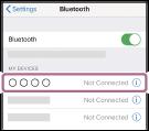 4 Dotknij opcji [WI-C200] lub [WI-C310]. Zostanie odtworzona wskazówka głosowa Bluetooth connected (Nawiązano połączenie Bluetooth). Wskazówka Powyższy opis to przykładowa procedura.