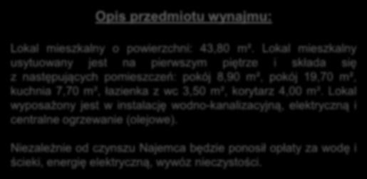 Lokal mieszkalny usytuowany jest na pierwszym piętrze i